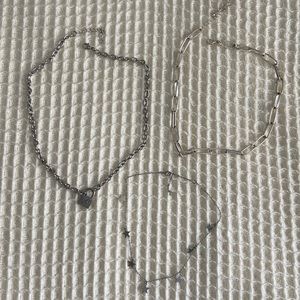 Set of 3 Silver Necklaces